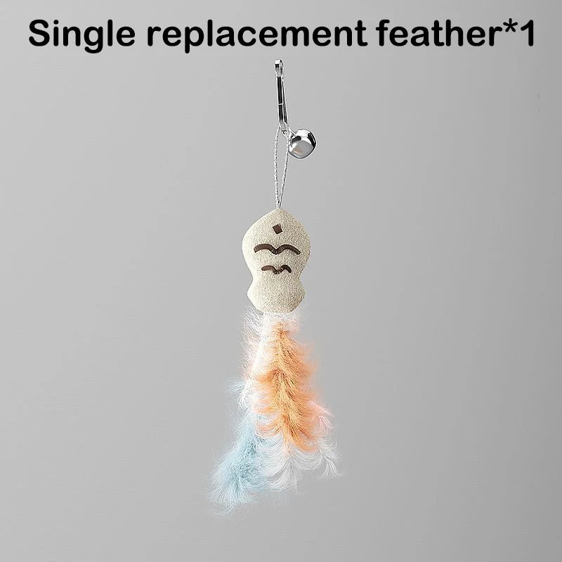 Rotating Cat Teaser Wand Toy With Bell Fish