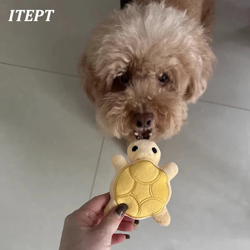 Mini Turtle Plush Toy for Small Dogs