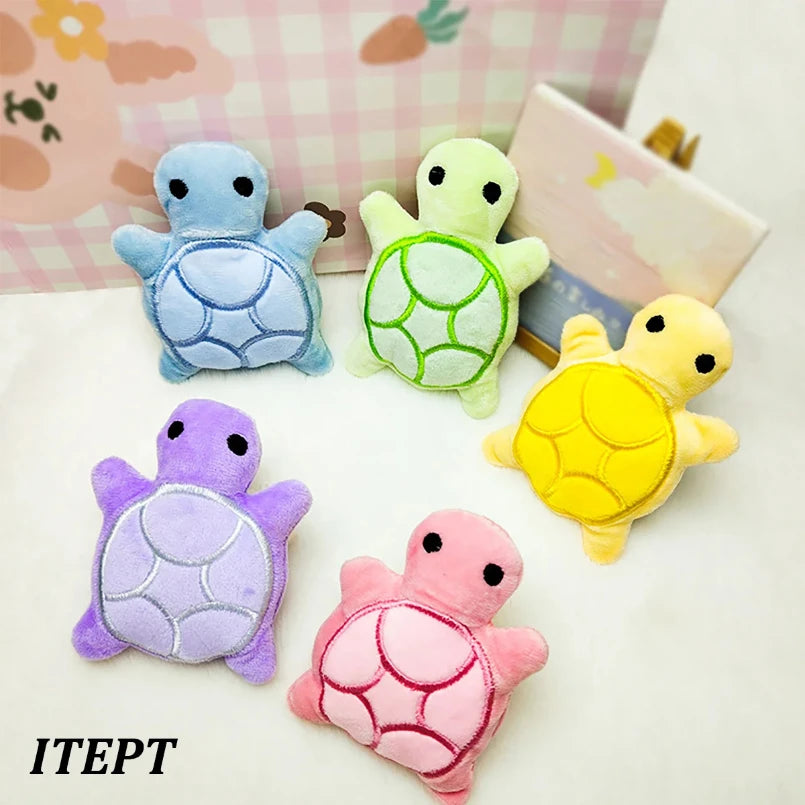 Mini Turtle Plush Toy for Small Dogs