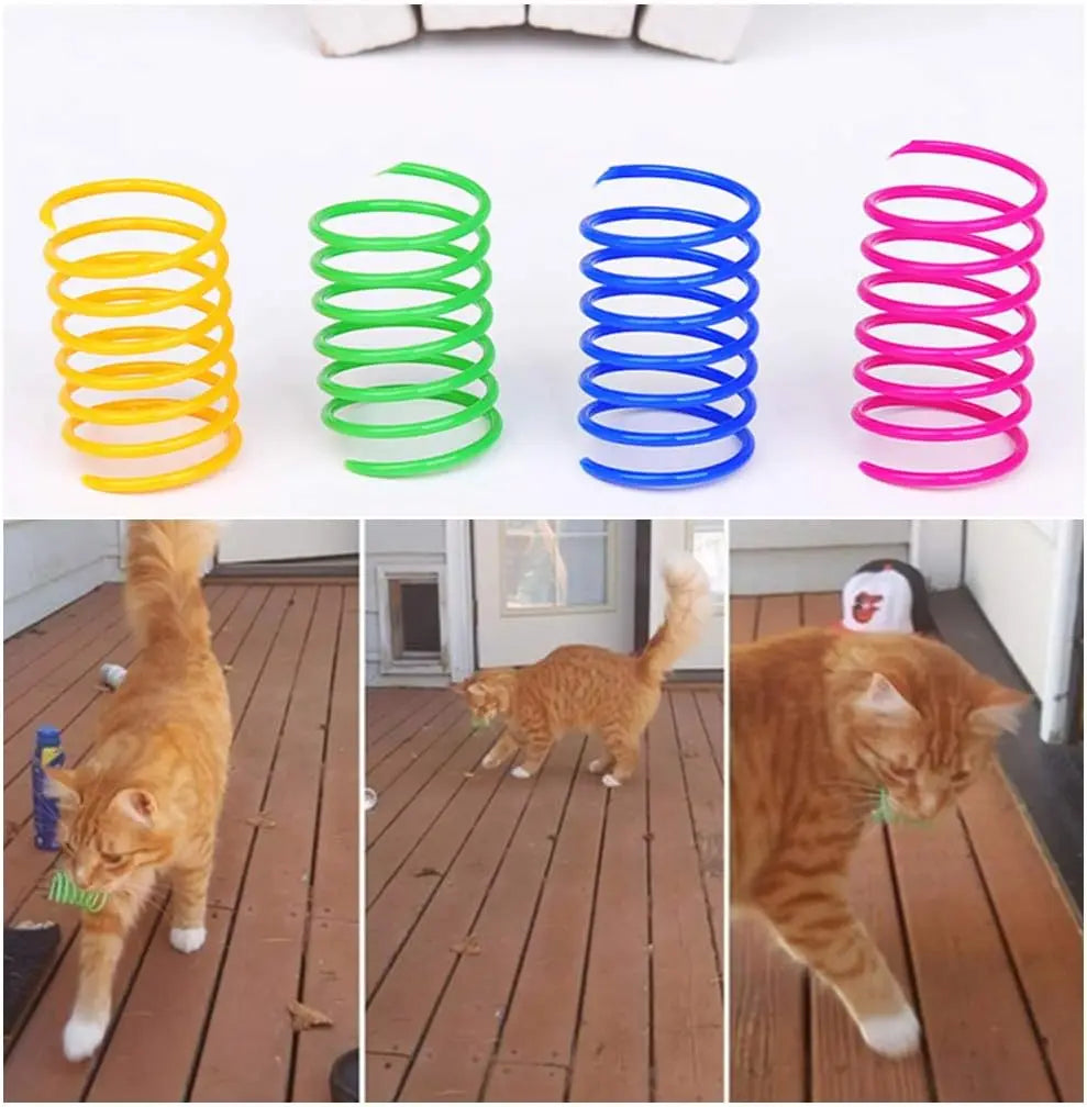 Cat Spring Toy, Colorful Cat Spiral Fun Toys