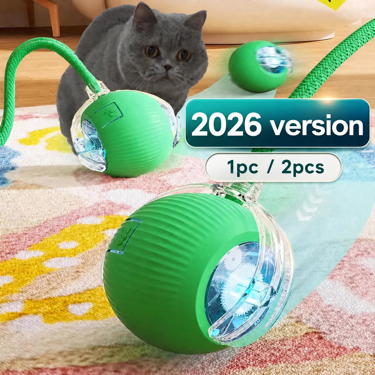 Motion Sensor Intelligent Ball, Cat toy Rechargeable