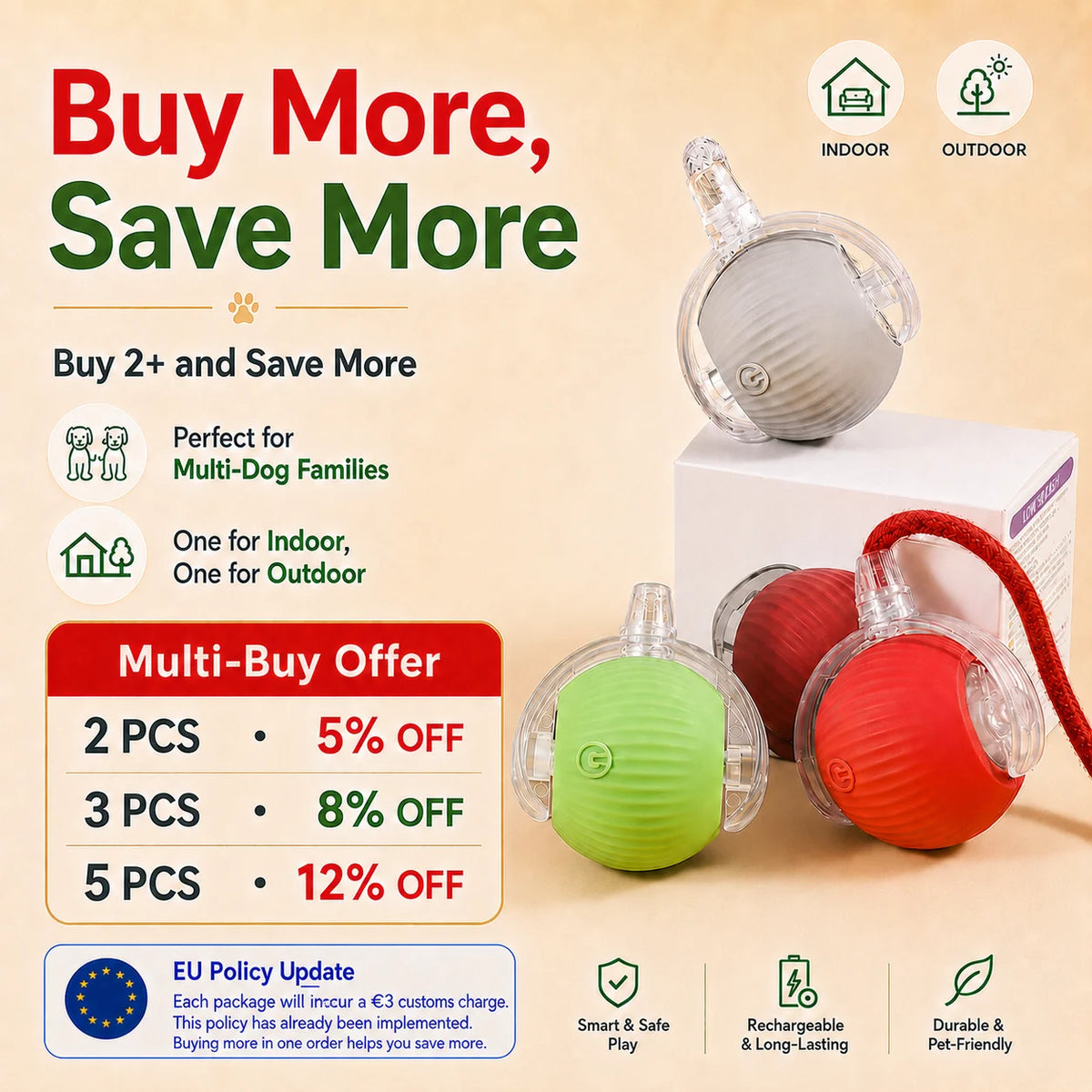 Motion Sensor Intelligent Ball, Cat toy Rechargeable