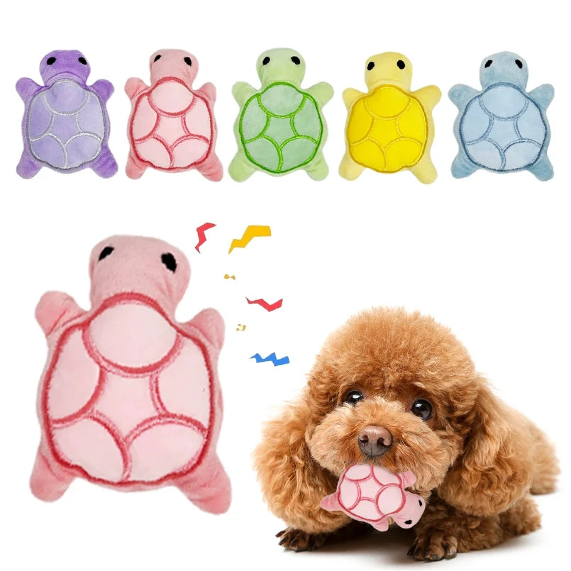 Mini Turtle Plush Toy for Small Dogs